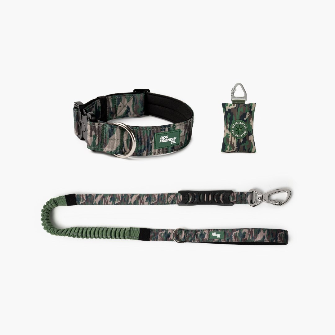 Collar Walk Set - Green Camo