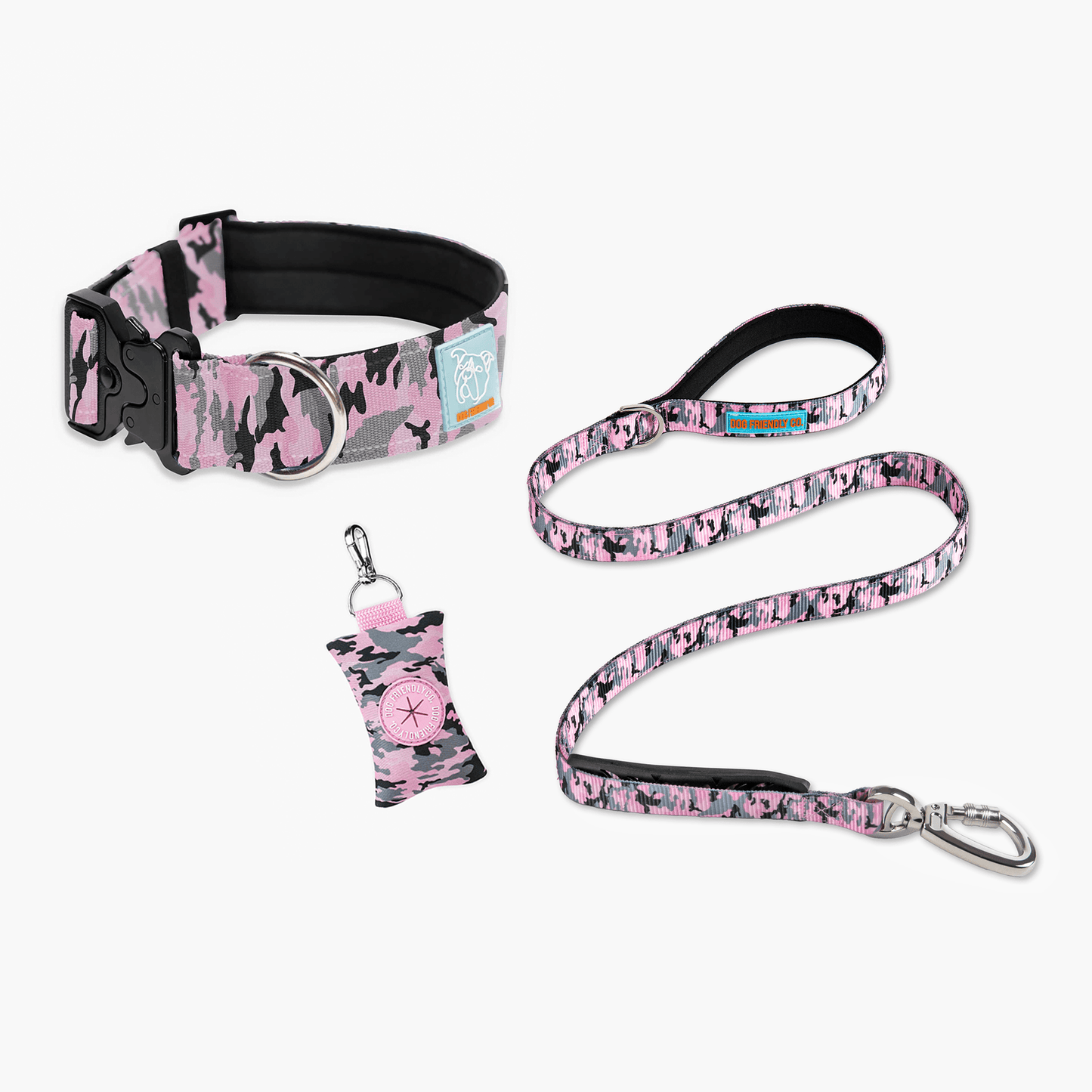 Collar Walk Set - Pink Camo